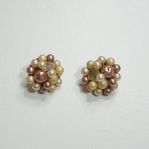 2/$30 - Vintage Champagne Pearl Earrings